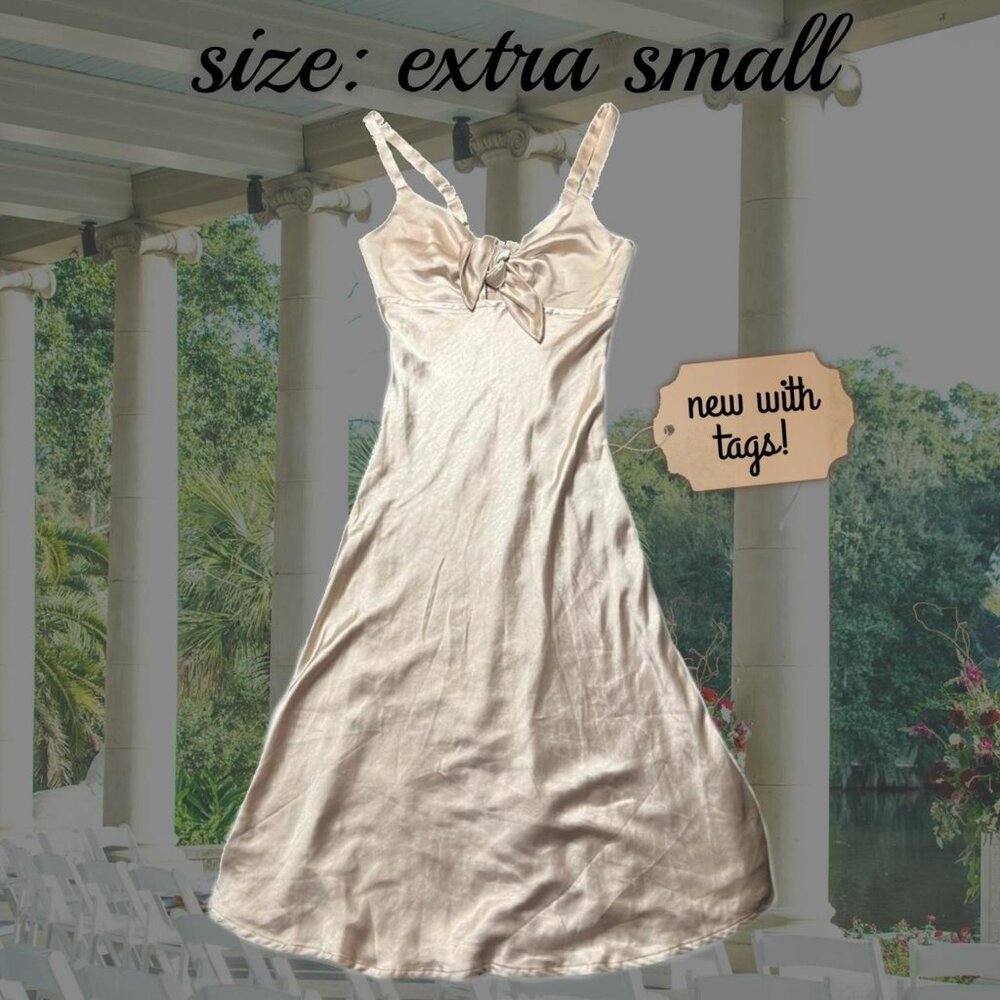 Francesca’s Satin Midi Slip Dress